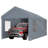 Carport Portable Garage, Heavy Duty Car Port Canopy With 2 Roll-Up Doors & 4 Ventilated Windows For Car, Truck, Boat, Garden Tools-124386591-124386590