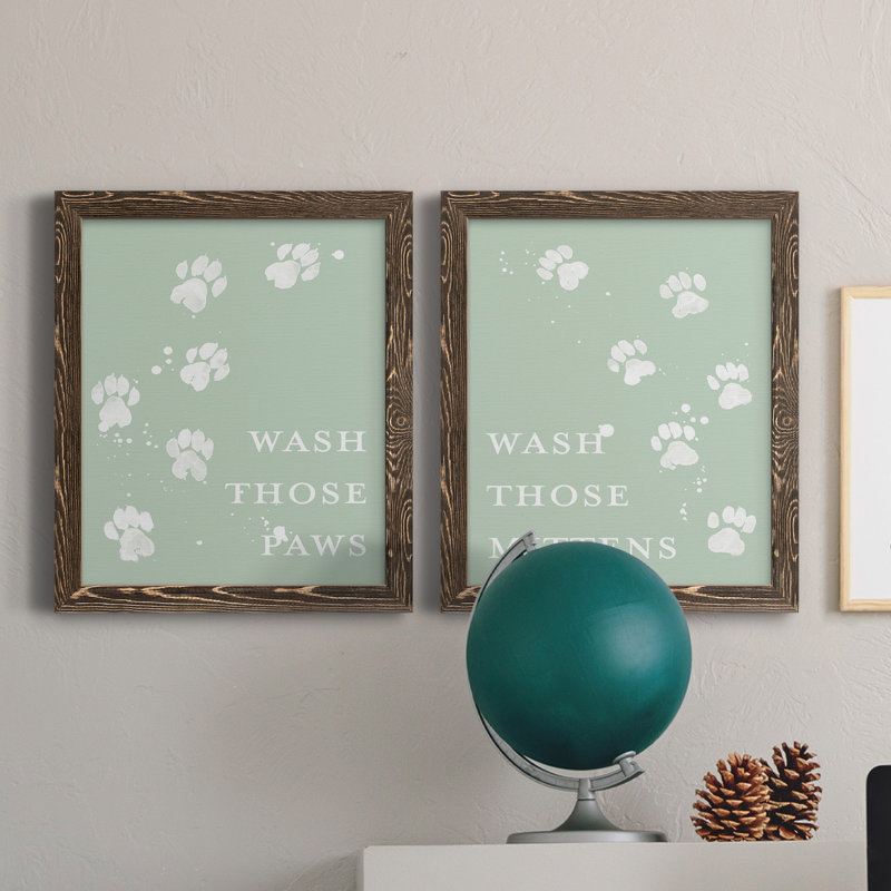 «Wash Your Paws II», toile encadrée de qualité supérieure - prête à être suspendue, H 24 po x l 36 po x P 1,5 po