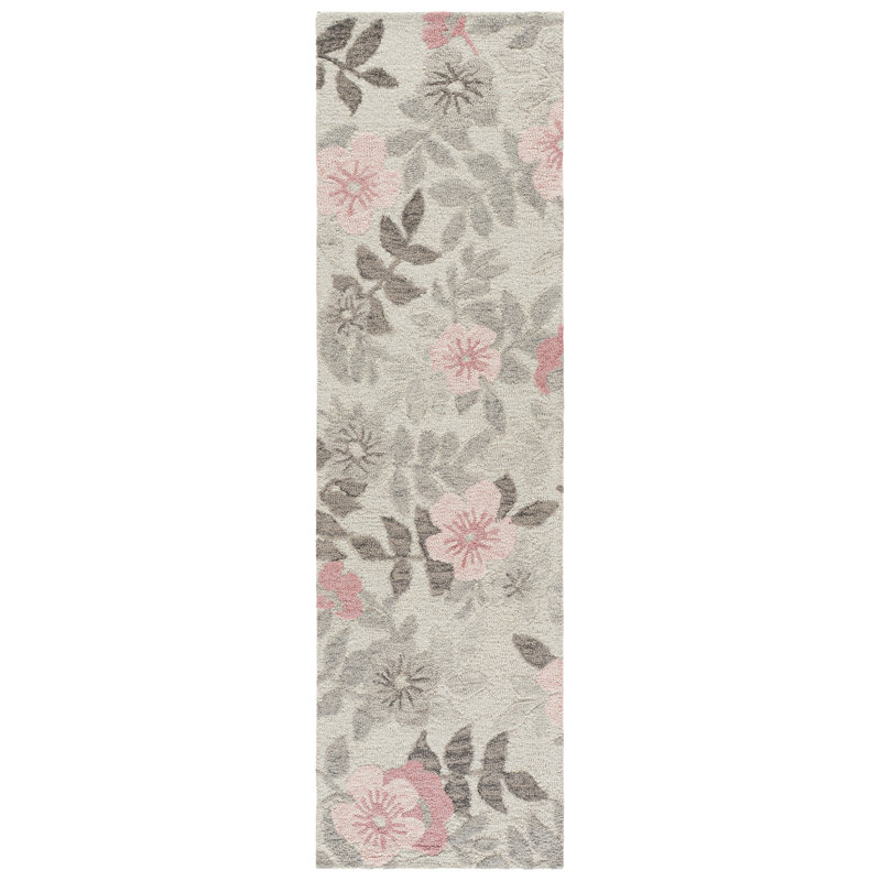 Jardin Hand Tufted Wool;Cotton Floral Indoor Rug, 2'-3" X 8'-0" Runner