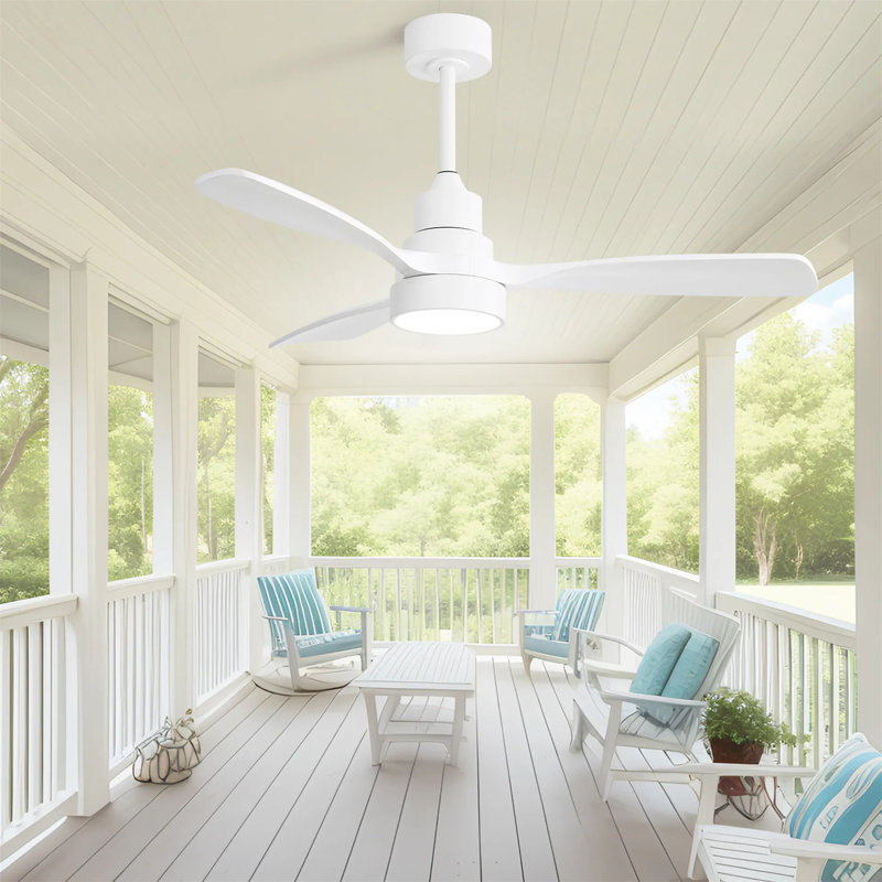 Ventilateur de plafond en bois massif 48 pouces avec moteur à courant continu réversible à intensité variable 6 vitesses