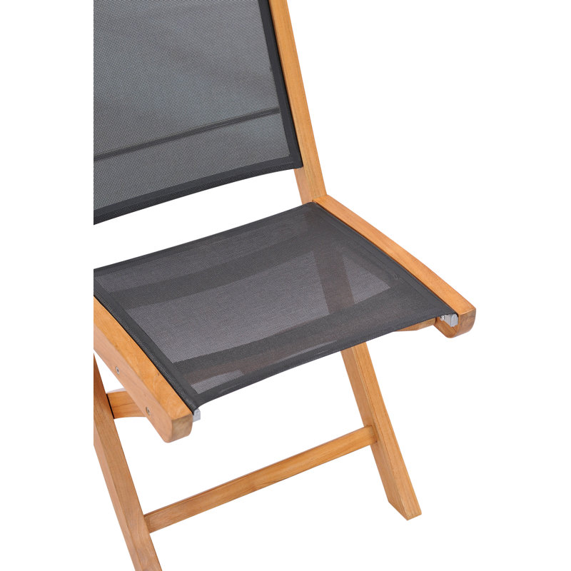 Miami Outdoor Teak Dining Side Chair, Black