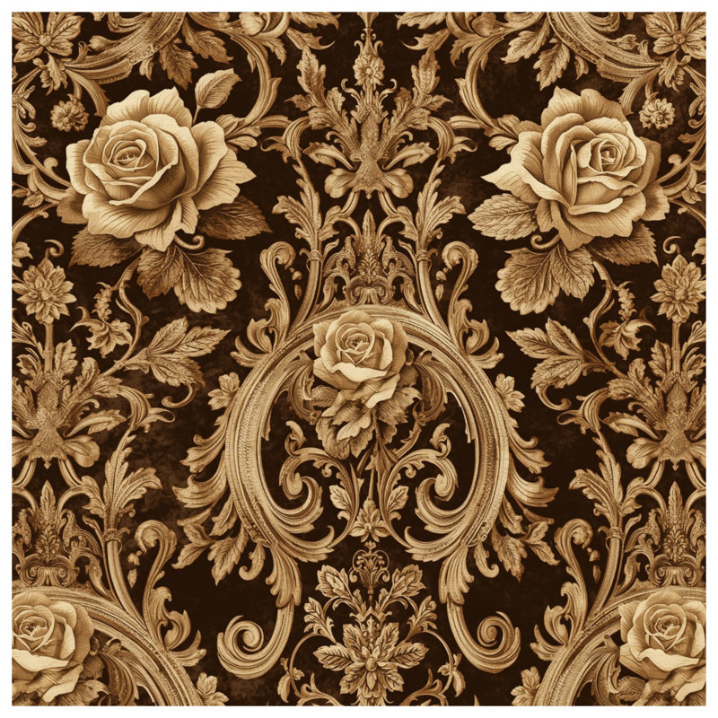 Housses de couette Ornate Floral Roses, Grand lit