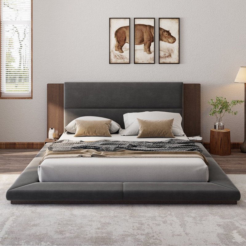 Latitude Run® Platform Bed with Upholstered Headboard | Wayfair