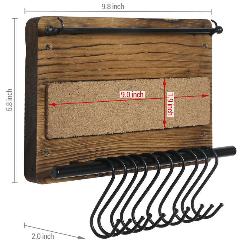 10 Hook Wall Mounted Jewellery Holder