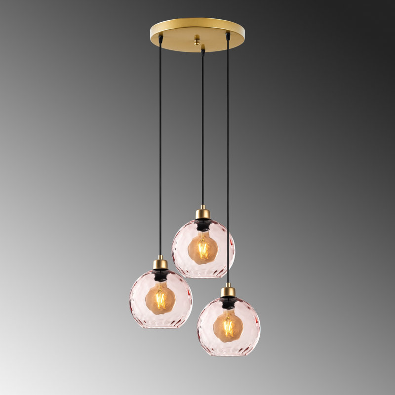 Sheen Chandelier, Gold, Pink