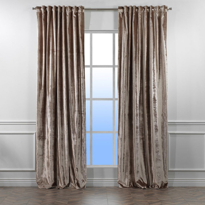 Room Darkening Single Curtain Panel, Light Brown, 130cm Width x 175cm Drop