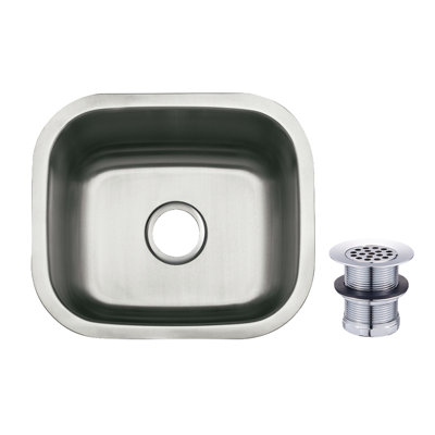 Kingston Brass Loft 16-Inch Stainless Steel Self-Rimming Single Bowl Undermount Bar Prep Sink