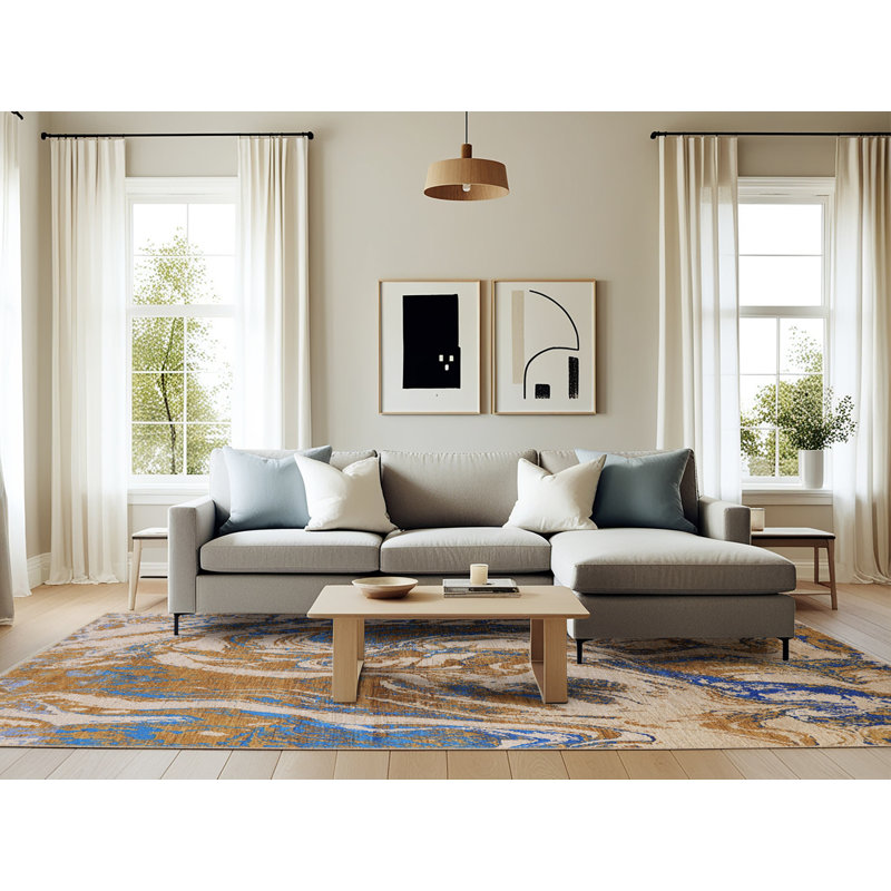 Tapis beige Stromberg, Rectangle 6 pi x 9 pi