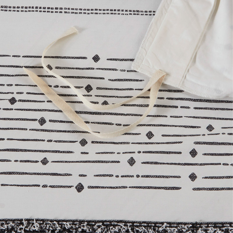 Ensemble de housse de couette en coton imprimé avec garnitures, design bohème élégant et confortable tissu 100% coton