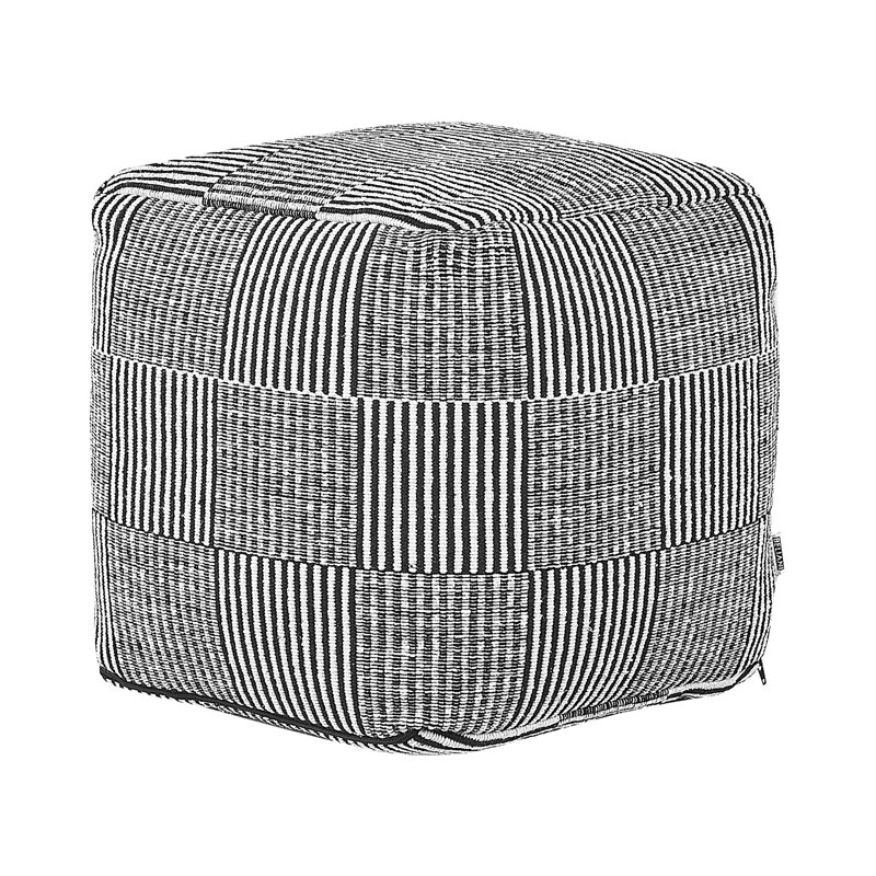 PANDRAN 40cm Wide Square Striped Cube Ottoman