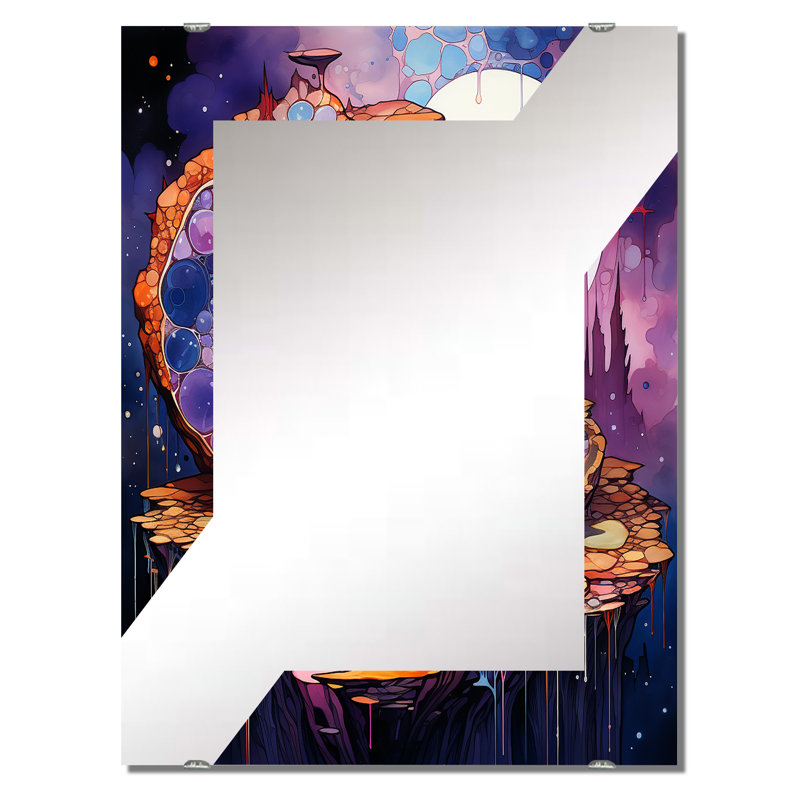 Crystal Stone Core I - Miroir géode en pierre, décoration murale MIR136132, 40 po x 30 po