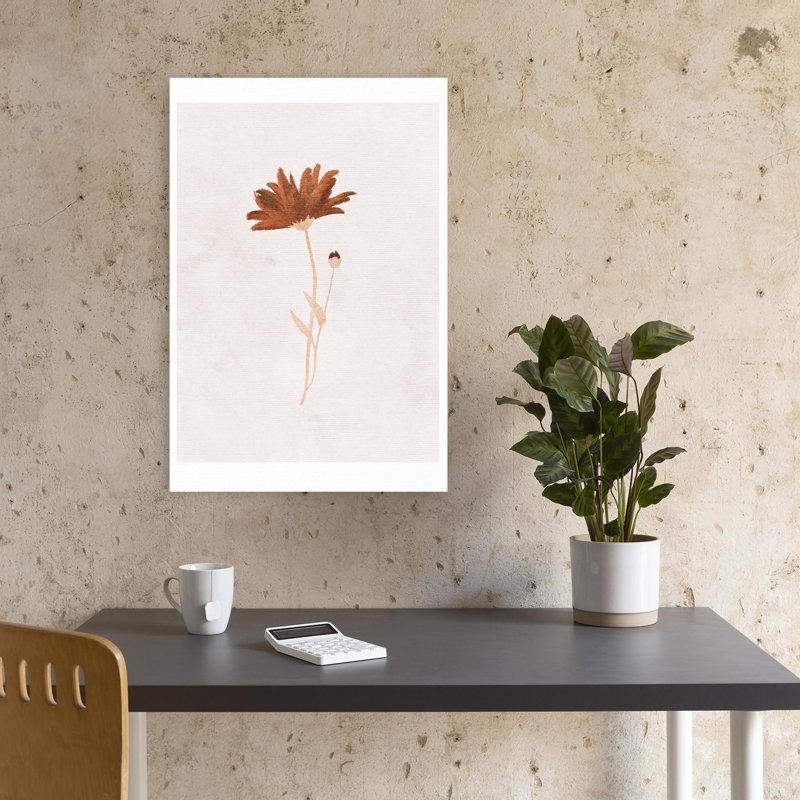 Impression d'art mural abstrait contemporain sans titre représentant un paysage floral, H 18 po x l 12 po