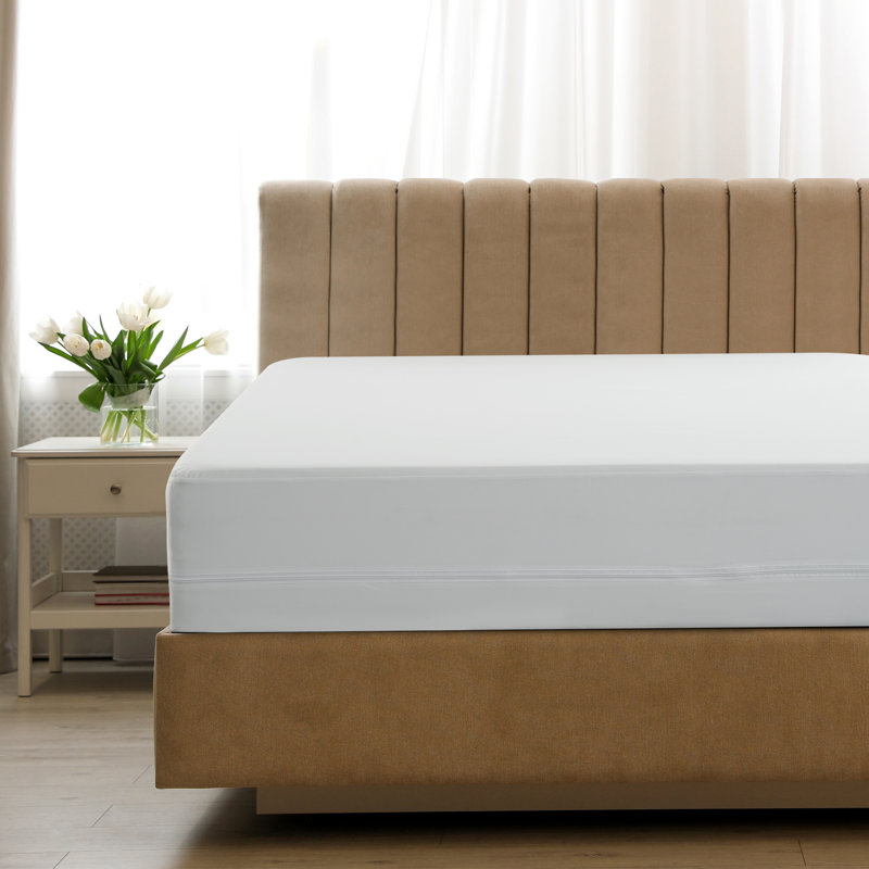 Full Size White Cotton Polyester Waterproof Mattress Encasement