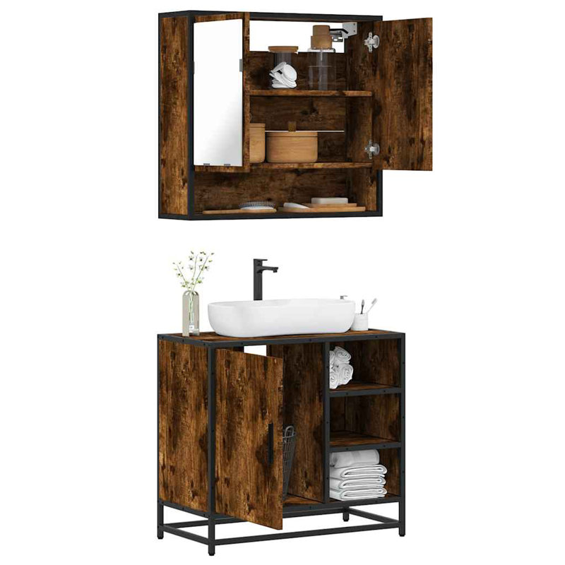 Seweta Bathroom Furniture Suite, Rustric Brown