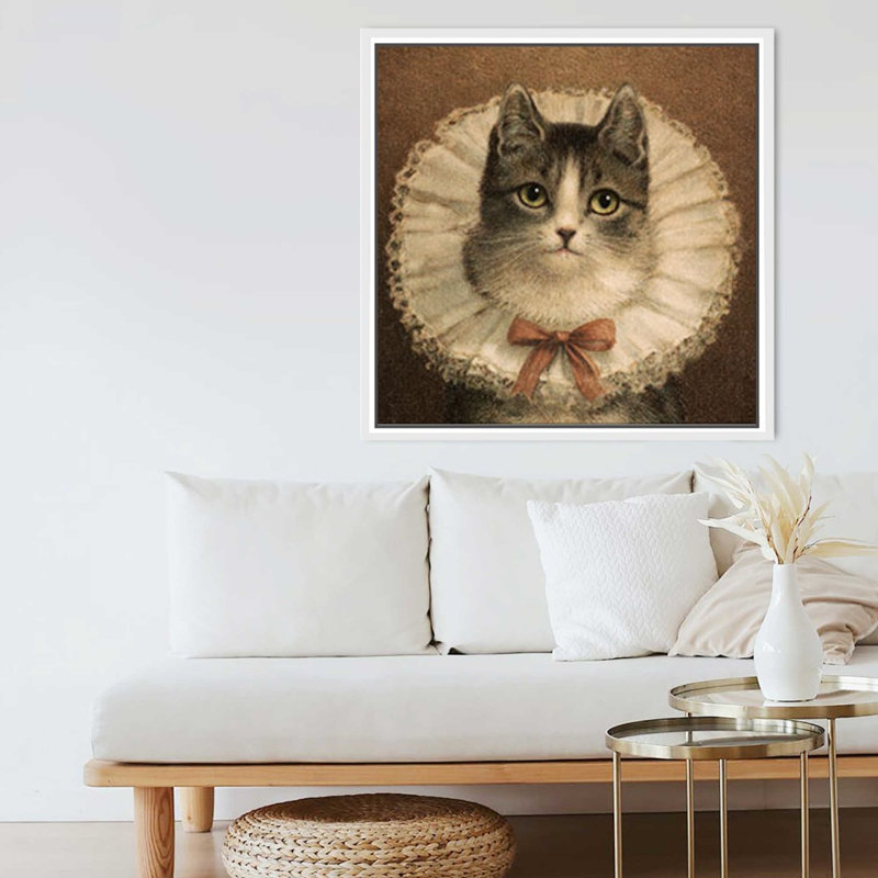 «Royal Cat» par V. Larkspar - impression sur toile, 24" H x 24" W, White