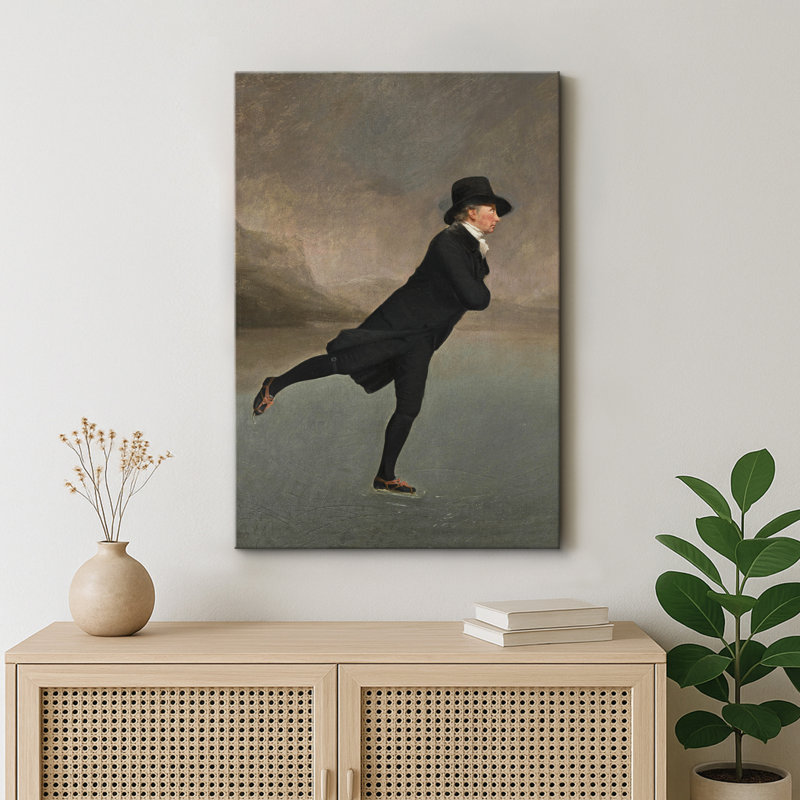 «Classic Gentleman Ice Skater», œuvre d'art classique, impression de giclée sur toile encadrée, H 36 po x l 24 po x P 1,5 po