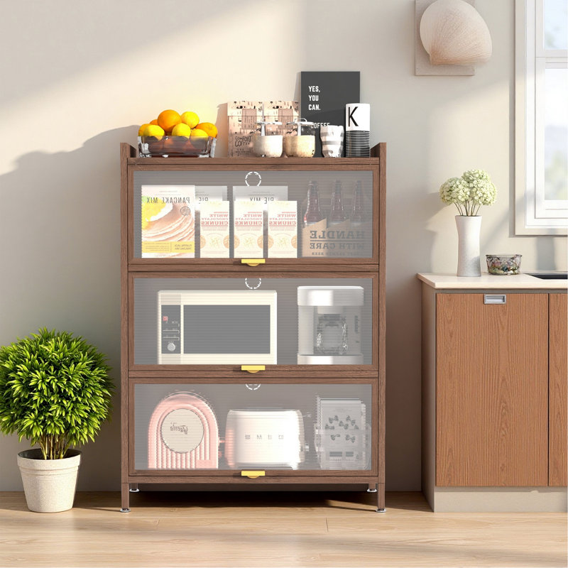 Metal Cabinet With 3 Flip Doors For Bedroom, Office, Living Room, Hallway, Entryway