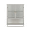 Armoire murale moderne à deux portes de 23,62 po avec deux portes, un rangement fermé à deux niveaux, une tablette ouverte et un porte-serviettes, pour le vestibule, le salon, la salle à manger et la salle à manger