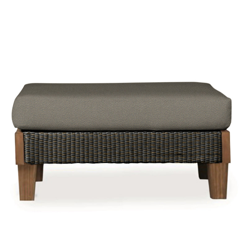Catalina Outdoor Ottoman, Canvas Black Sunbrella® Canvas, Mink