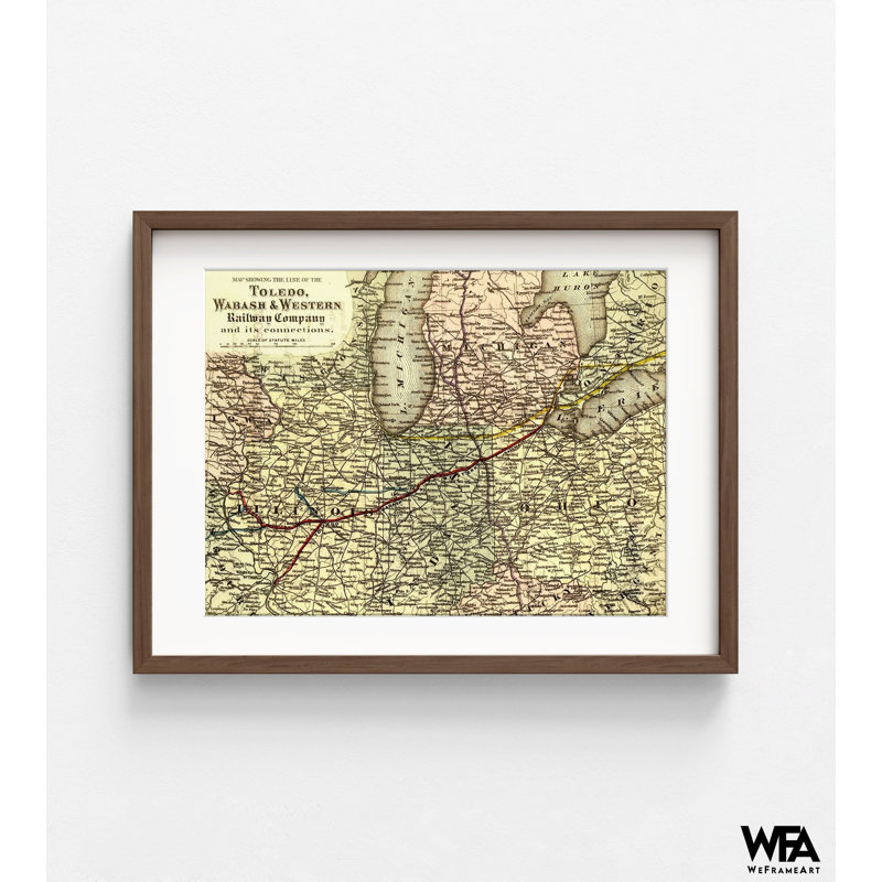 Affiche de Toledo Wabash et Western, compagnie de chemin de fer antique, H 8 po x l 10 po