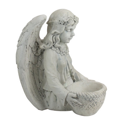 Statue de jardin buste d’extérieur gris 16,5 "