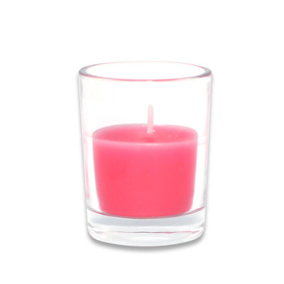 Unscented Votive Candle with Glass Holder