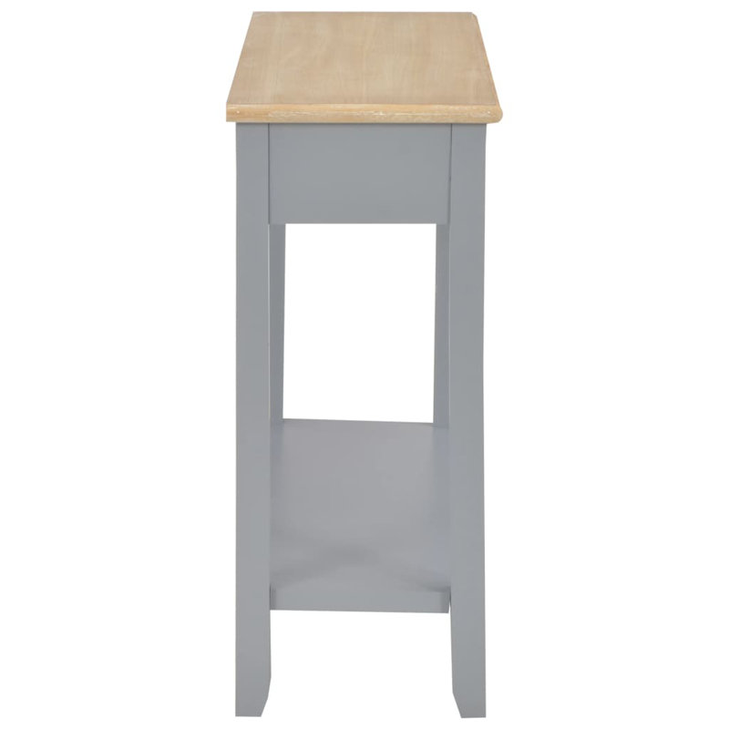 Console Table Entryway Table Side Table with Drawers and Shelves Wood, Brown, Natural