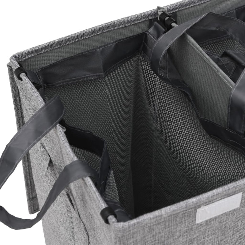 Foldable Laundry Hamper 20.1X13.6X23.2" Faux Linen Fabric
