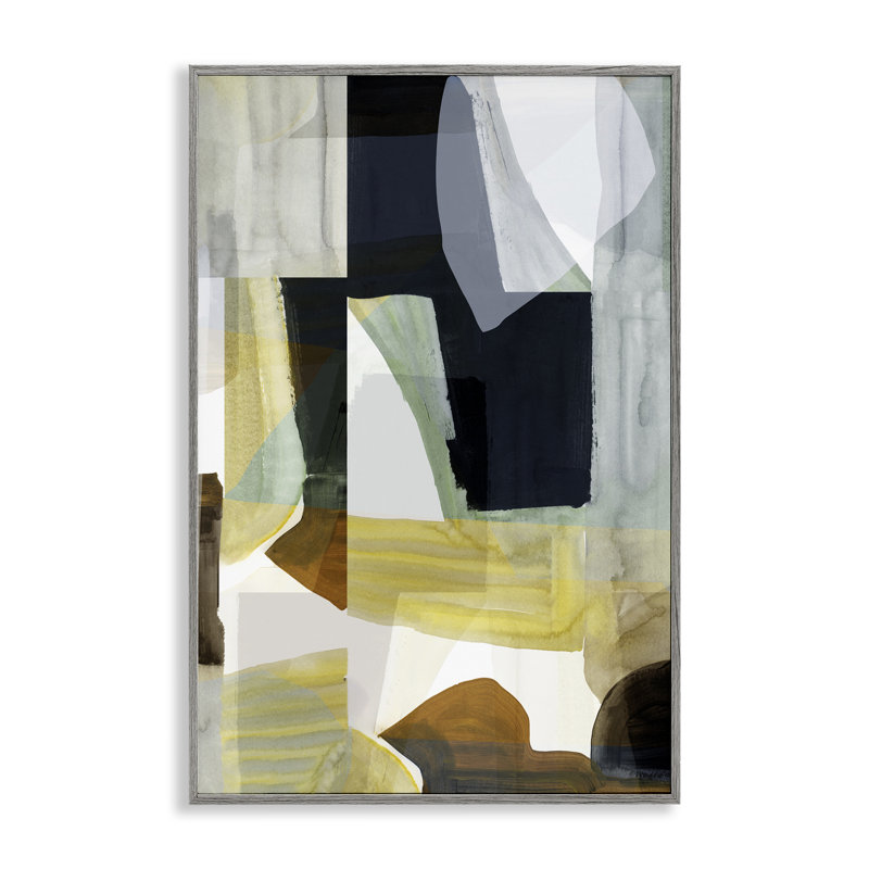 Art abstrait giclée encadrée brossée par cartissi, Estampe numérique Farmhouse, H 18 po x l 12 po