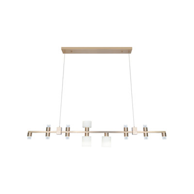 Lustre 13 lumières DEL en laiton avec abat-jour en verre