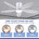 36/42/48" Flush Mount Low Profile Ceiling Fan With Light And Remote/app Control