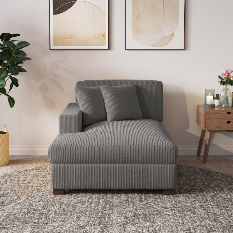 Milbrey Desborough Chaise Lounge, Left Hand Facing, Light Grey