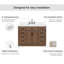Ensemble de meuble-lavabo simple en bois massif 48 po avec lavabo en quartz Carrara de 1,5 po Tidworth-758939502-761863594