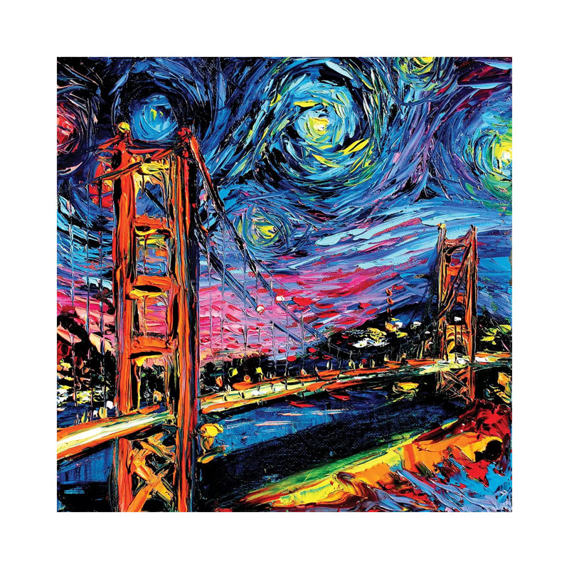 Van Gogh Never Saw Golden Gate by Aja Trier - Wrapped Canvas Gallery-Wrapped Canvas Giclée