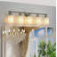 Luminaire de salle de bain moderne 5 lumières avec abat-jour en verre givré blanc laiteux nickel satiné-129900043-129900046-129900051