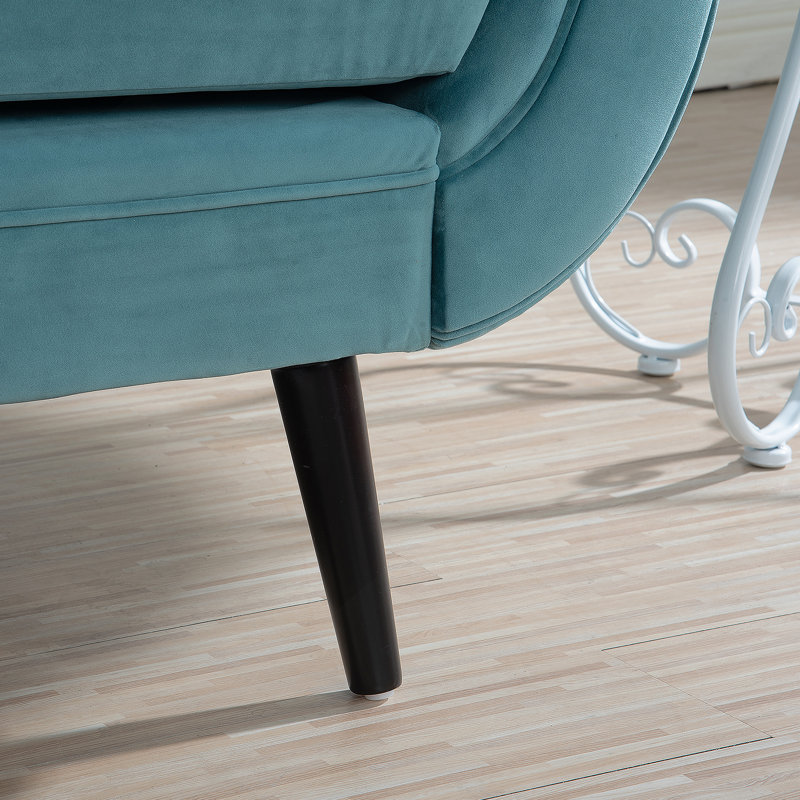 Chaise longue avec accoudoirs à volutes, Vert