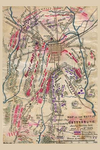 « bataille of gettysburg #3 », impression, H 66 po x l 44 po x P 1,5 po