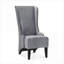 Fauteuil d'appoint à oreilles de 23 pouces de large, siège en velours gris neutre à haut dossier confortable pour le salon et la chambre à coucher-1260956612