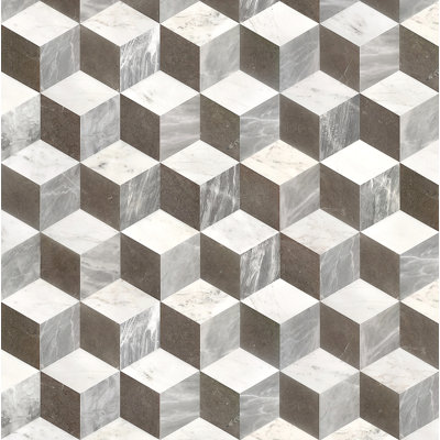 Marbre hexagonal à jet d'eau, marbre naturel, pour plancher et mur, carrelage en marbre poli, pierre naturelle, marbre véritable, marbre véritable, 1 boîte de 12 pièces
