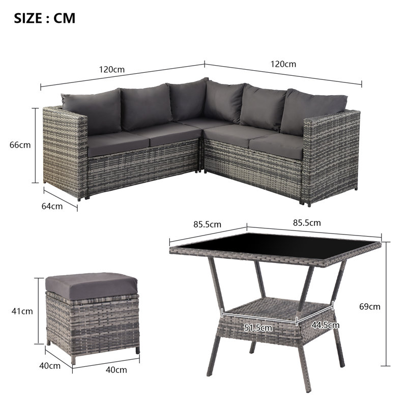 Kamalu 7 Seater Rattan Sofa Set