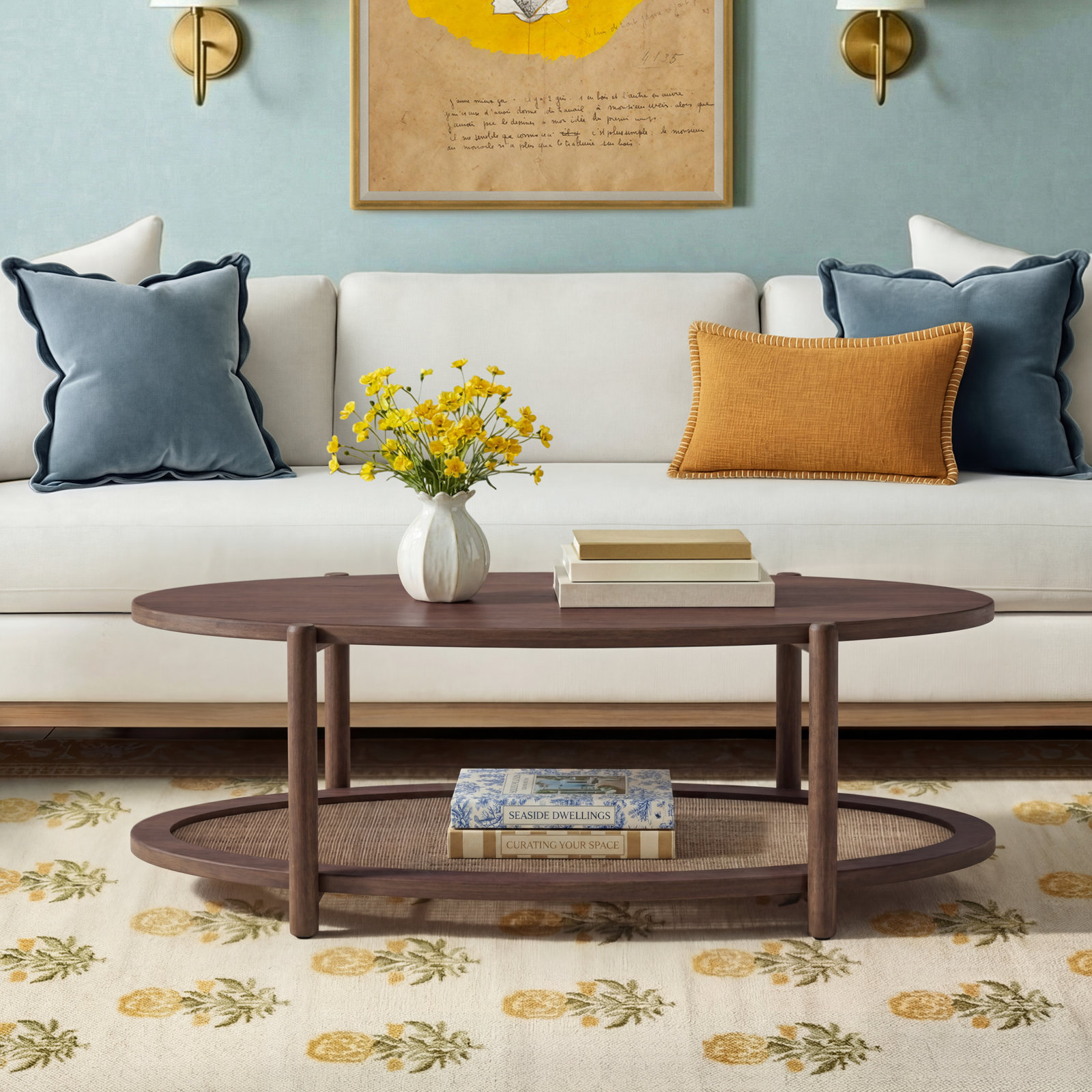 Avalon 47" Walnut Coffee Table