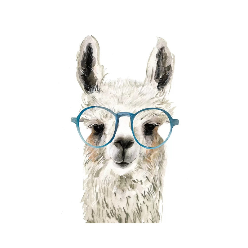 Hip Llama Li by Victoria Borges - Wrapped Canvas Giclee Art Print, 66.04 cm H x 45.72 cm W x 1.91 cm D