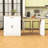 Stylish Kitchen Island with Extendable Countertop, Power Outlets, Ample Storage and Open Shelving-1570914281