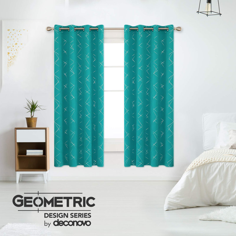 Room Darkening Curtain Pair, 52" W x 90" L, Turquoise