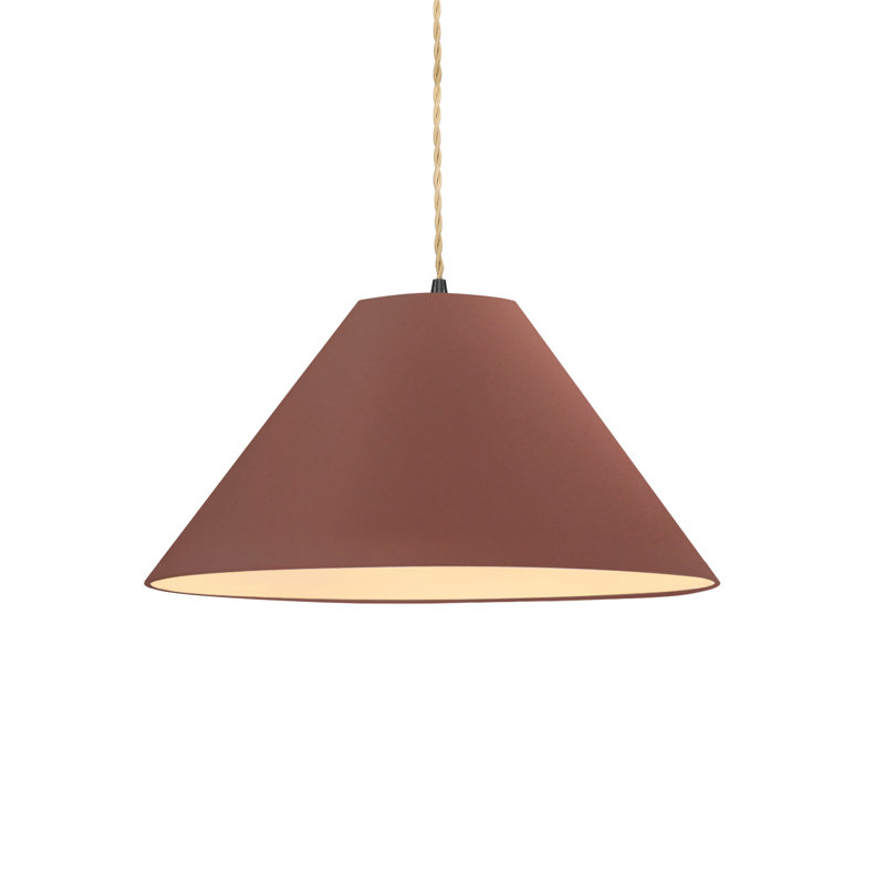 Radiance - Luminaire suspendu 1 lumière Avola - l 15 po x H 7,25 po - ampoule remplaçable - cordon torsadé beige, Noir mat