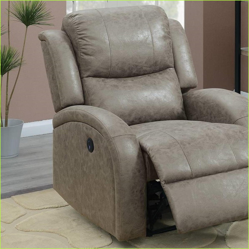 Fauteuils inclinables | Fauteuil inclinable électrique gris clair avec tissu semblable au cuir 35 x 38 x 40 | Gris | Cuir