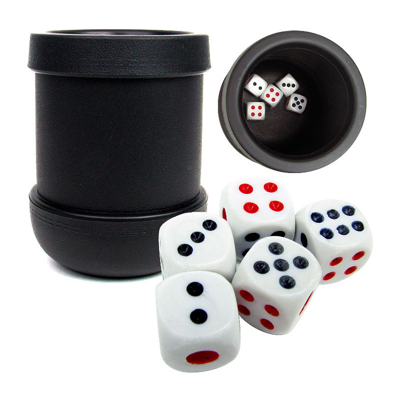 Tasse à 5 dés à dés noir