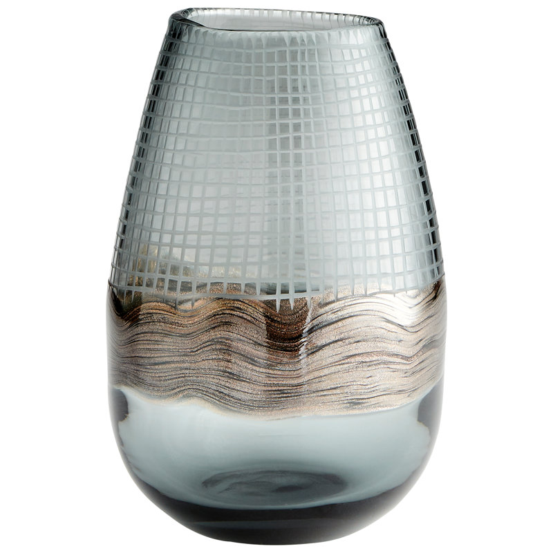 Axiom Glass Table Vase,  9" H x 6" W x 6" D 
