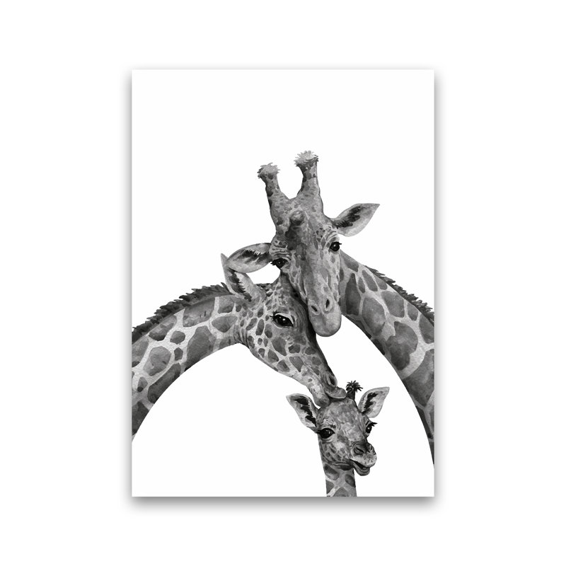 Giraffe Family - Print, No Framed, 59cm H x 42cm W x 1cm D