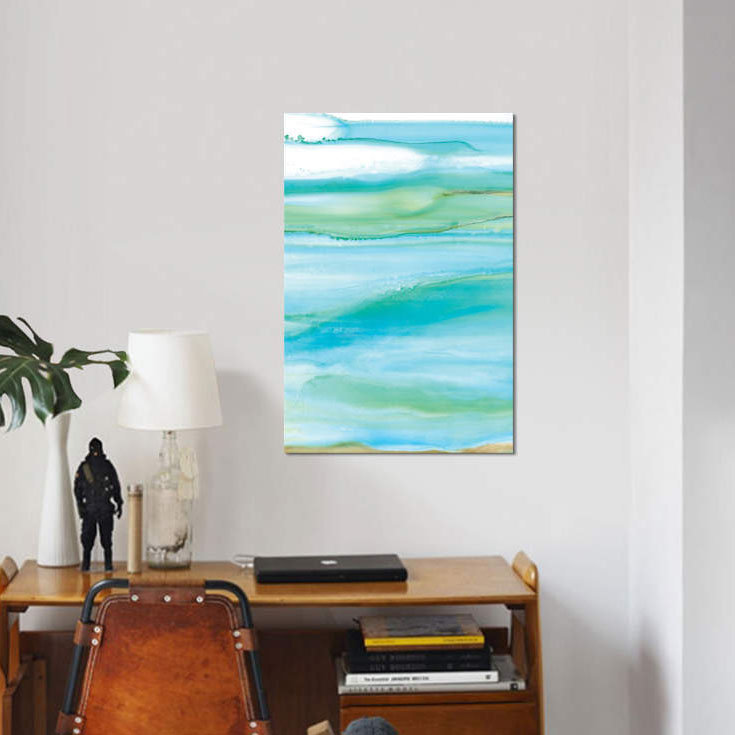 « côtier abstract i », impression sur toile, H 26 po x l 18 po x P 1,5 po, Pas de tapis, Toile tendue